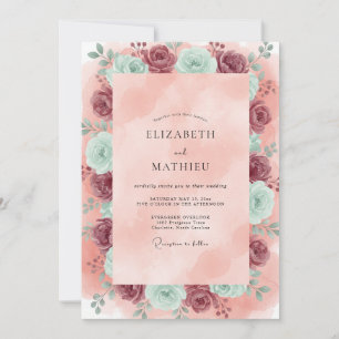 Invitation Mariage Eucalyptus Renoncule Teinte Mauve