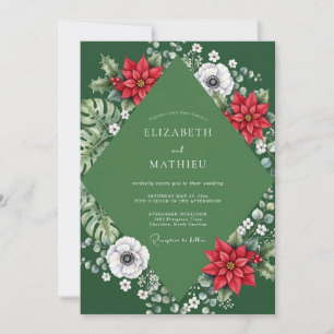 Invitation Mariage Eucalyptus Rouge de la Forêt Poinsettia
