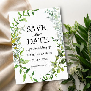 Invitation Mariage Eucalyptus Verdure Enregistrer La Date