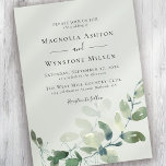 Invitation Mariage Eucalyptus Vert Sage<br><div class="desc">Amusez-vous dans une ambiance romantique pour votre mariage avec ce design moderne avec des feuilles d'eucalyptus aquarelle</div>
