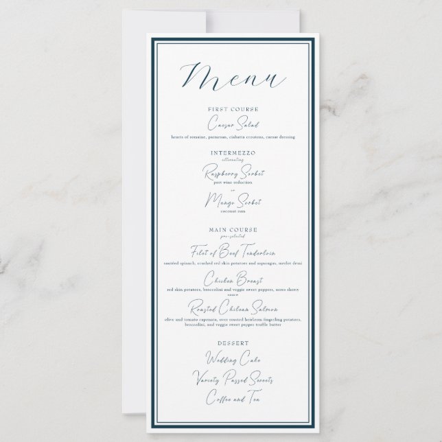 Invitation Mariage / Événement Classé et Menu moderne (Devant)