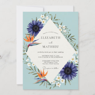 Invitation Mariage exotique tropical pourgpre