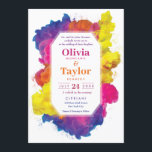 Invitation Mariage Explosion de Couleurs Arc-en-Ciel<br><div class="desc">Cette explosion arc-en-ciel de couleurs est parfaite pour un mariage imminent. Tendance et chic,  ce design conviendra à votre mariage et/ou événement unique et lumineux. Envoyez-nous un email à hello@thewinninginvitation.com pour une aide gratuite et une personnalisation.</div>