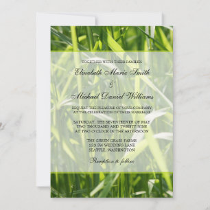 Invitation Mariage extérieur Green Field Grass