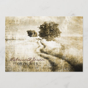 Invitation Mariage extérieur occidental rustique de route de