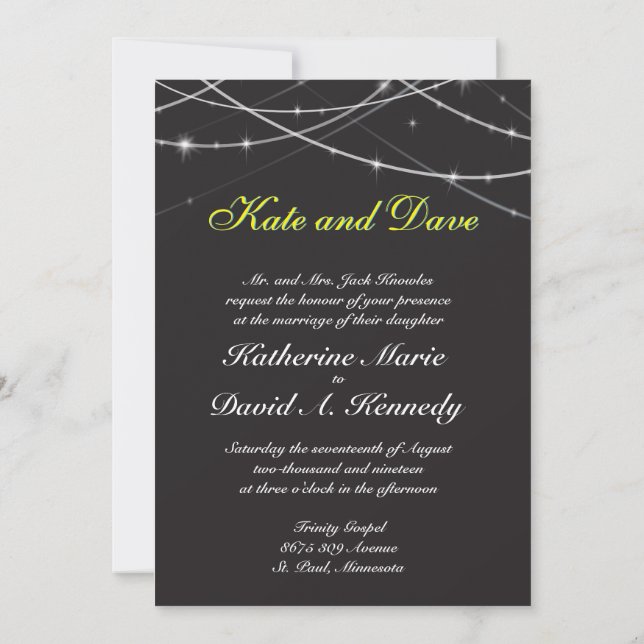 Invitation Mariage Fab Black String Cool (Dos)