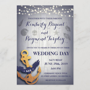 Invitation Mariage fait sur commande de marine d'Ancre