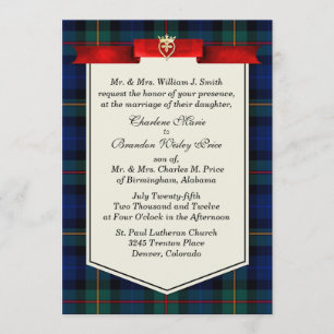 Invitation Mariage fait sur commande élégant de plaid de