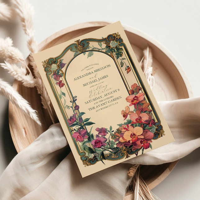Invitation Mariage Fancy Classique Décoratif Art Nouveau (Créateur téléchargé)