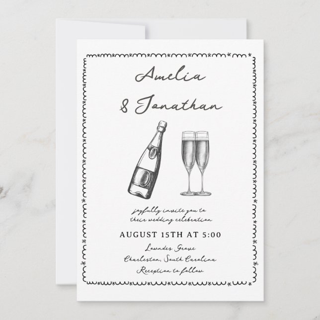 Invitation Mariage Fantaisiste (Devant)