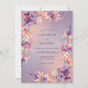 Invitation Mariage Fantaisiste à la Flore d'Améthyste