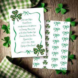 Invitation Mariage fantaisiste avec imprimé léopard et trèfle