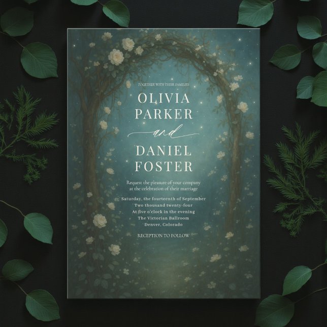 Invitation Mariage fantaisiste dans la forêt enchantée (Créateur téléchargé)