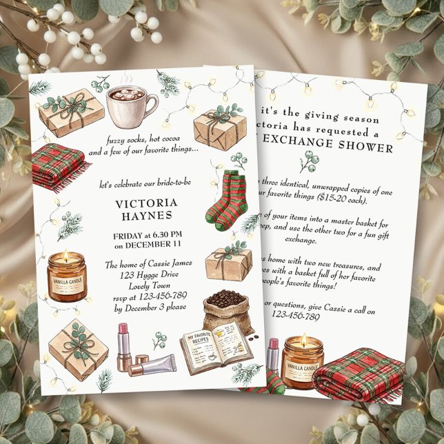 Invitation Mariage fantaisiste de choses préférées en hiver (Favorite Things Winter Bridal Shower Invitation by Darling & May)