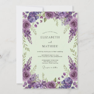 Invitation Mariage Fantaisiste de Printemps Violet