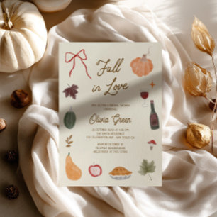 Invitation Mariage Fantaisiste Fête de Fiançailles d'Automne