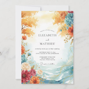 Invitation Mariage Fantaisiste Fleur d'Ambre