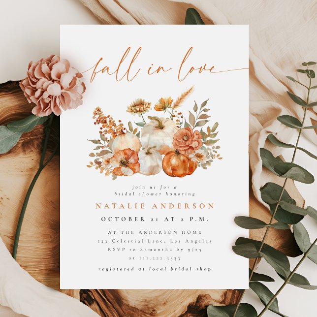 Invitation Mariage Fantaisiste Floral d'Automne (Créateur téléchargé)