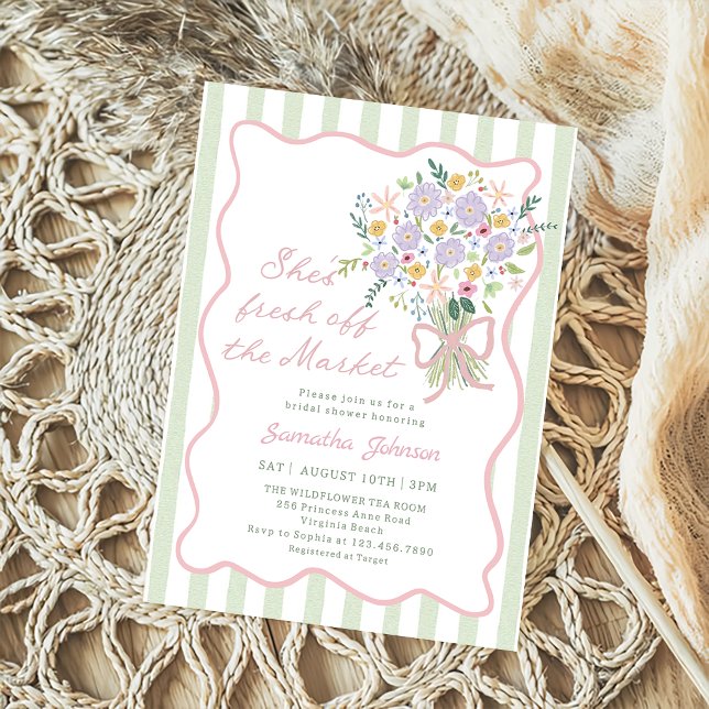 Invitation Mariage fantaisiste frais débarqué de la fête prén (Créateur téléchargé)
