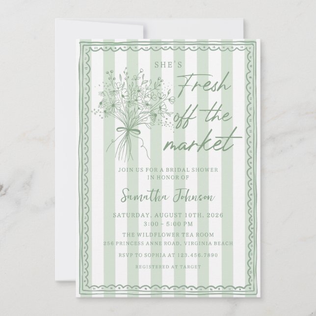 Invitation Mariage fantaisiste frais débarqué du marché (Devant)