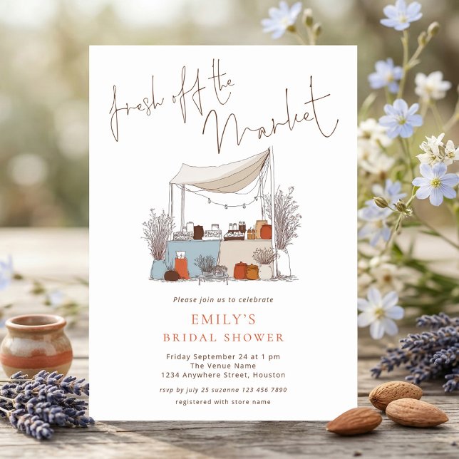 Invitation Mariage fantaisiste frais du marché Fête de fiança (Créateur téléchargé)