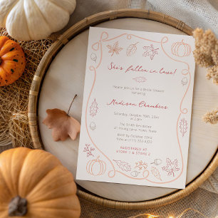 Invitation Mariage fantaisiste orange rouge automnal