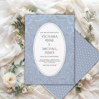 Mariage Fantaisiste Vintage Broderie Bleue