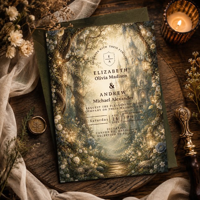 Invitation Mariage Fantastique en Forêt Enchantée (Créateur téléchargé)