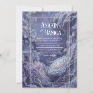 Invitation Mariage Fantastique Surrealiste Or Magique Violet 