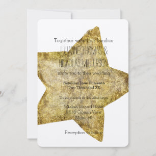 Invitation Mariage fascinant d'étoile d'or