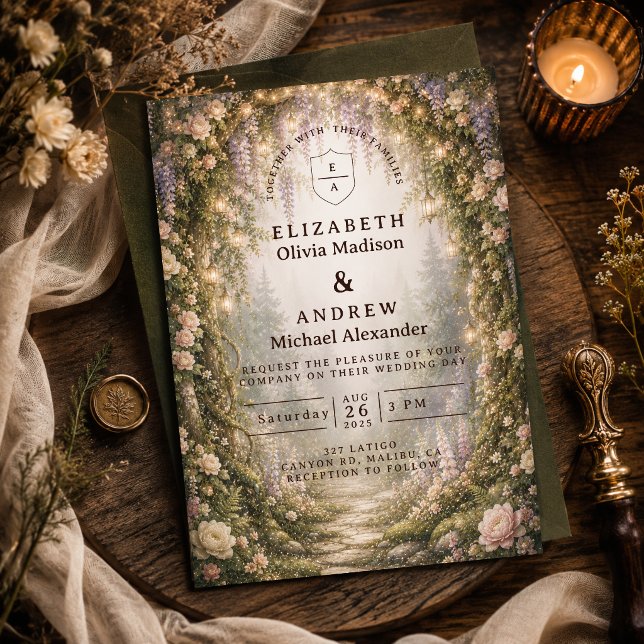 Invitation Mariage féerique en forêt enchantée (Créateur téléchargé)