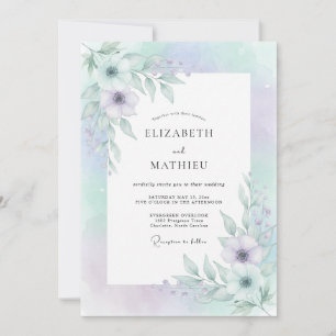 Invitation Mariage Féminin Rêveur au Lavandin
