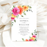 Invitation Mariage Festive rose vif Fleurs orange<br><div class="desc">Pour plus de personnalisation,  cliquez sur "Personnaliser ce modèle",  puis sur "Modifier à l'aide de l'outil de conception". Élégant éditable facile à utiliser modèles mariage,  plus d'articles disponibles dans le magasin (invitations,  rsvp,  cartes de remerciements,  papeterie & décoration). Si vous avez besoin d'aide ou d'articles correspondants,  veuillez me contacter.</div>