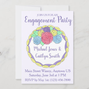 Invitation Mariage Fête des mariées engagement Parti Floral C