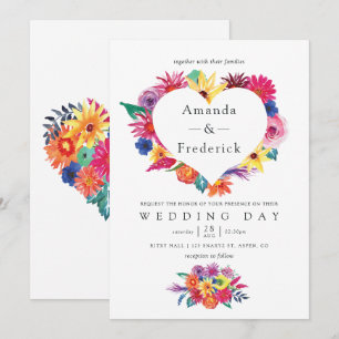 Invitation Mariage Fête Florale Aquarelle