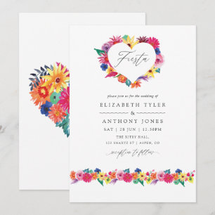 Invitation Mariage Fête Florale Aquarelle