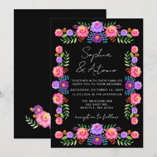 Invitation Mariage Fête Florale Mexicaine Vibrante