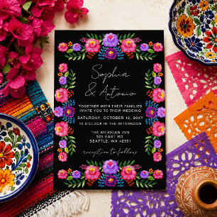 Invitation Mariage Fête Florale Mexicaine Vibrante