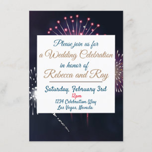 Invitation Mariage Feu d'artifice Las Vegas Fête de la haute