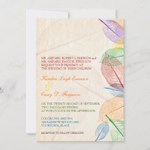 Invitation Mariage Feuille arc-en-ciel