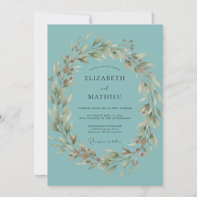 Invitation Mariage Feuille de Canard (Devant)