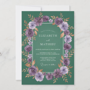 Invitation Mariage Feuille de Jade Améthyste