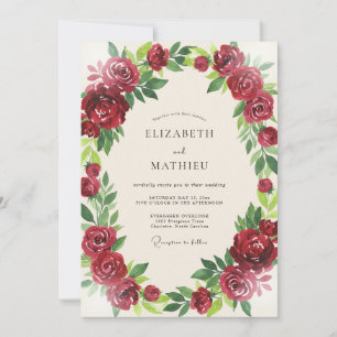 Invitation Mariage feuille de renoncule de Bourgogne