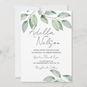 Invitation Mariage Feuille doux