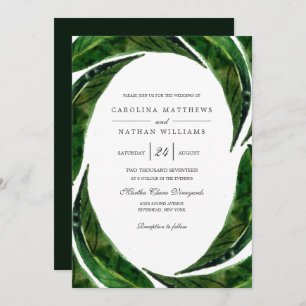 Invitation Mariage Feuille moderne Bold Tropical   Sombre