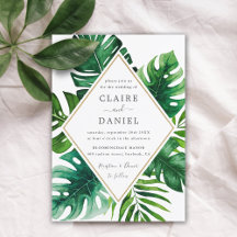 Mariage Feuille moderne Tropical Green