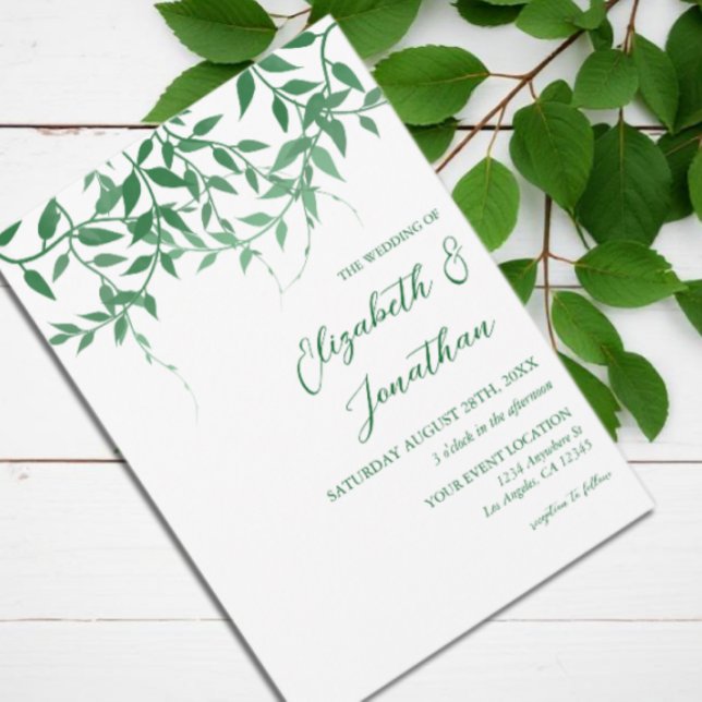 Invitation Mariage Feuille rustique (Créateur téléchargé)