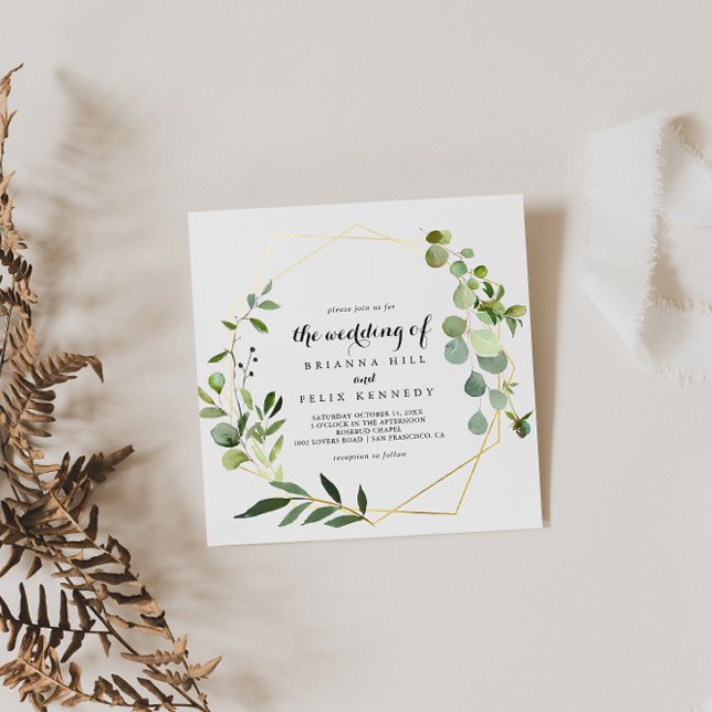 Invitation Mariage Feuille vert tropical (Créateur téléchargé)