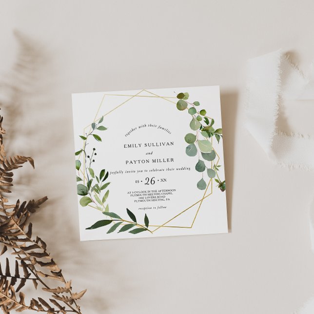 Invitation Mariage Feuille vert tropical (Créateur téléchargé)