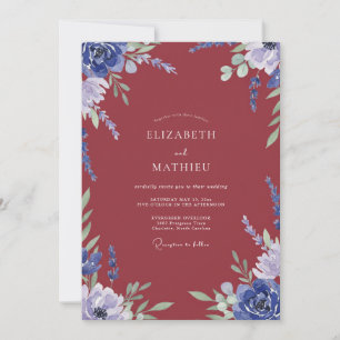 Invitation Mariage Feuilles de Pervenche Bordeaux